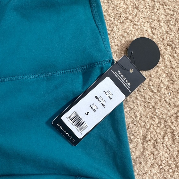 NWT Yogalicious Lux Shorts Teal NWT Size S 5" Inseam - Picture 6 of 9